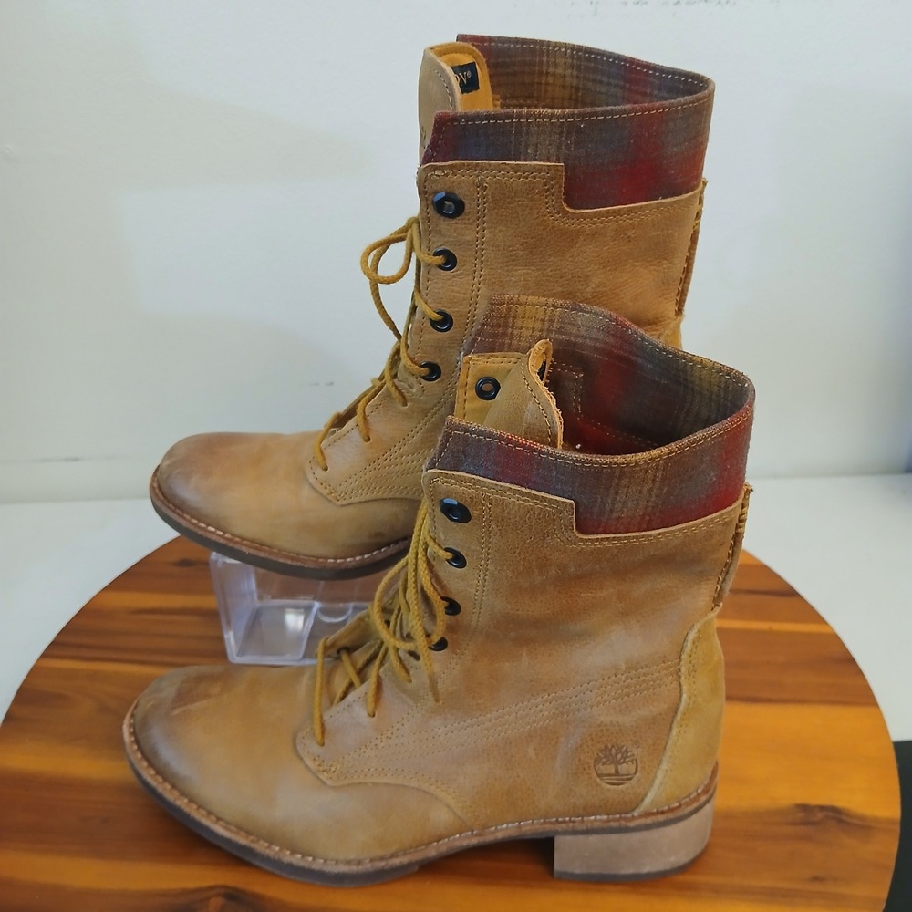 Timberland Pendleton Boots Womens 8.5 Brown Heel Cowgirl A12IN